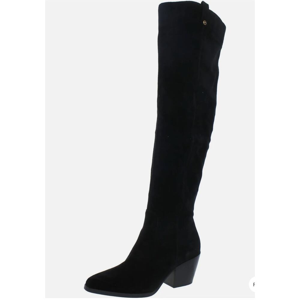 Michael Kors Point Toe Over Knee Boots 5.5 Black NWOT Suede OTK Academia Capsule